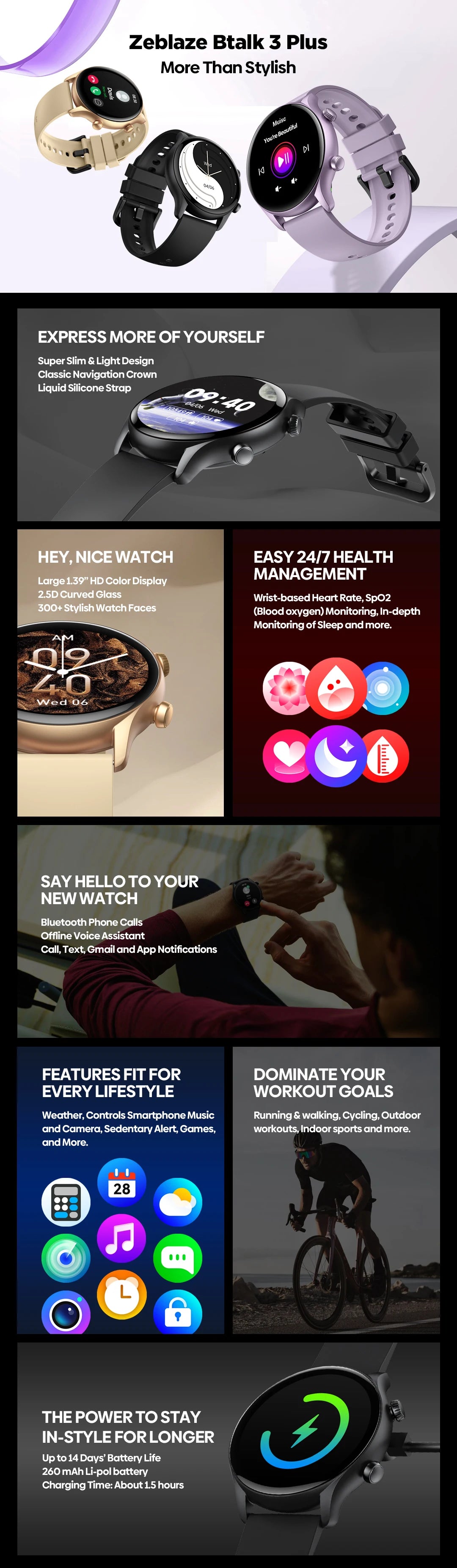 The Buzzy 3 Plus Smartwatch - By Zeblaze