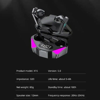 The Buzzy X15 Gaming Wireless Earbuds - By X15